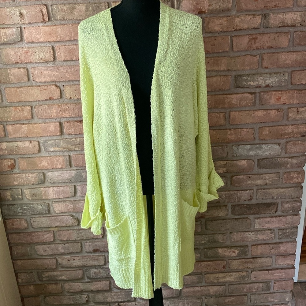Petal Dew Cardigan/Duster Lime Green Large NWT